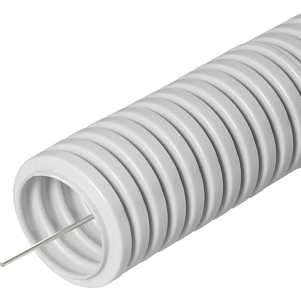 Гофрированная труба Электропласт ПВХ белая 16мм с зондом 100м, м 16WPVCL100