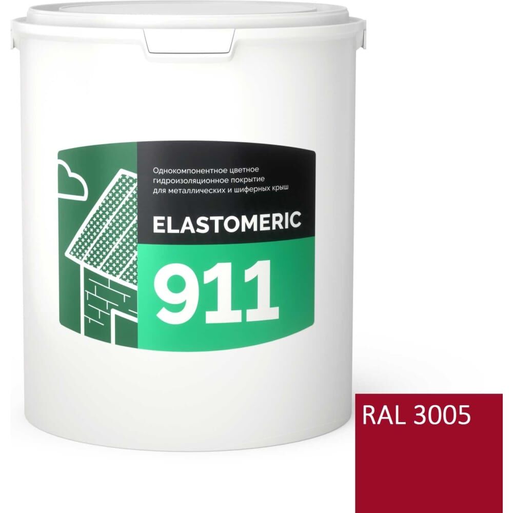 Жидкая резина Elastomeric Systems для крыши 6кг винно-красный elastomeric-911 3005003