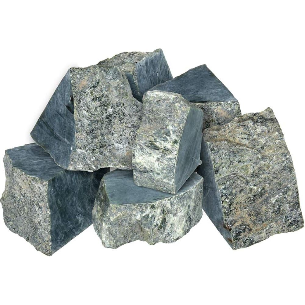 Камень Банные Штучки Нефрит, колото-пиленный, средняя фракция 70-140 мм, в коробке 10 кг 33720 Банные штучки