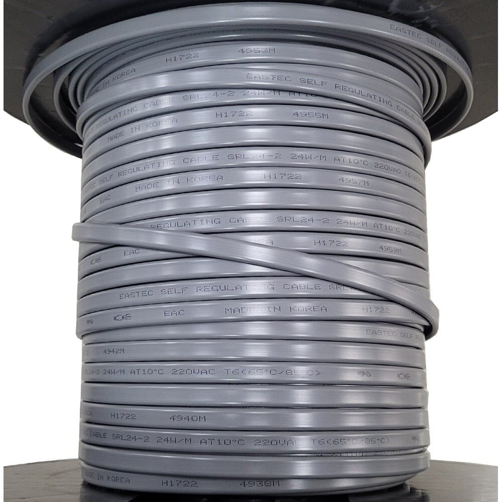 Греющий кабель для труб EASTEC саморегулирующийся 24 Вт/м 20 м SRL 24-2-20м SRL 24-2-20м