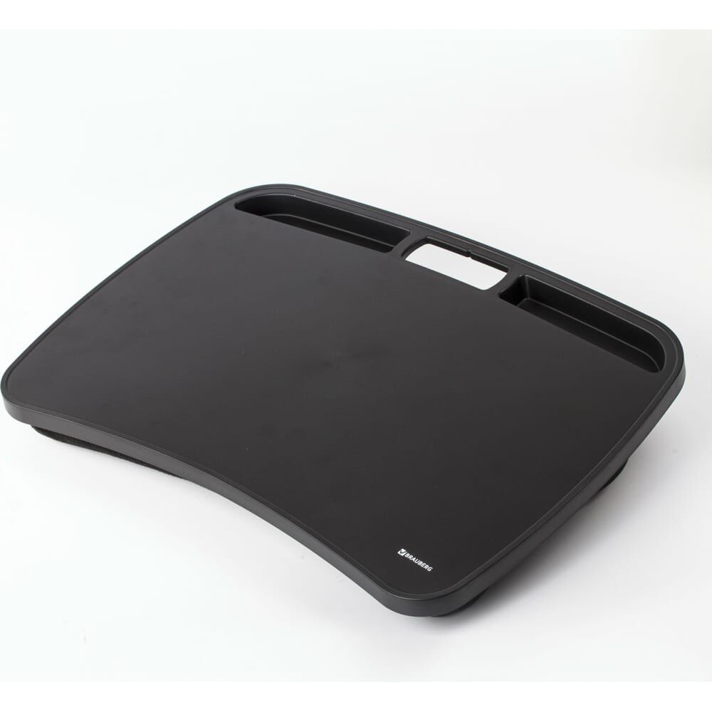 Подставка-столик для ноутбука и творчества BRAUBERG с мягкими подушками, 480х335 мм, черный 512668