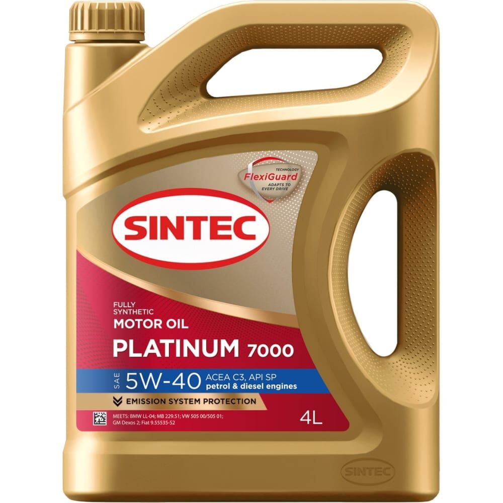 Моторное масло Sintec Platinum 70005W-40 ACEA C3 API SP 4 л 96336 963360