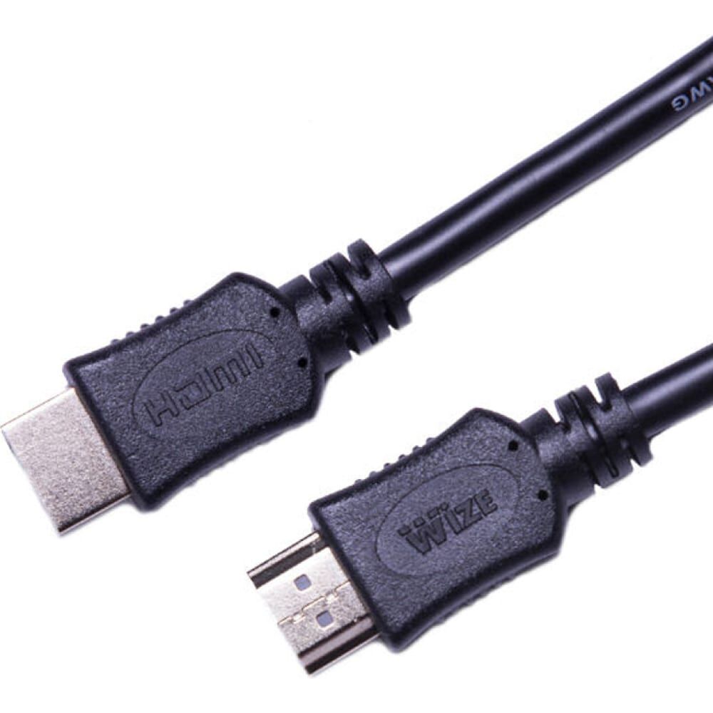 Кабель HDMI Wize C-HM-HM-10M 10 м, v.2.0, 19M/19M, 4K/60 Hz 4:2:0/30 Hz 4:4:4 Ethernet, позолоченные разъемы, экран, чер