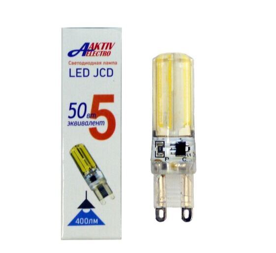 Лампа светодиодная LED-JCD G9 5Вт 220-240В 6500К 450Лм Aktiv Electro
