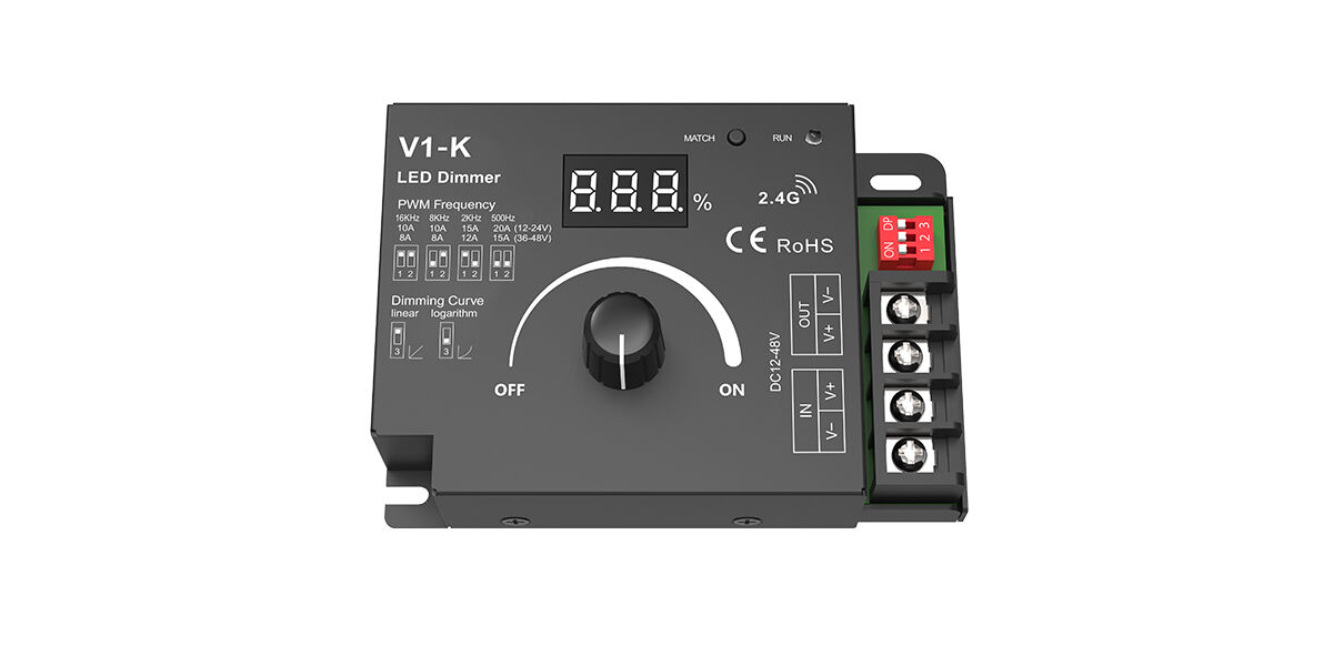 V1-K Контроллер (диммер) 1-канал 20А 12-24VDC (для пультов RT1, RS1, RT8, R1-1)
