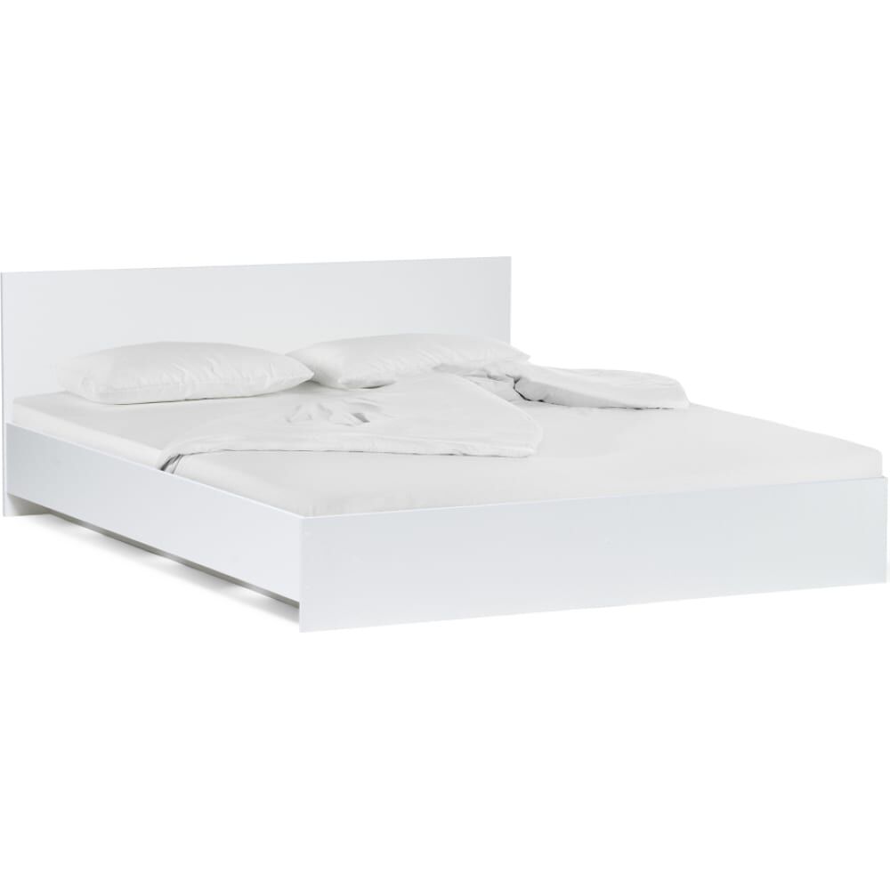 Двуспальная кровать Woodville Адайн, 160x200 см, белое дерево/белое дерево 507382