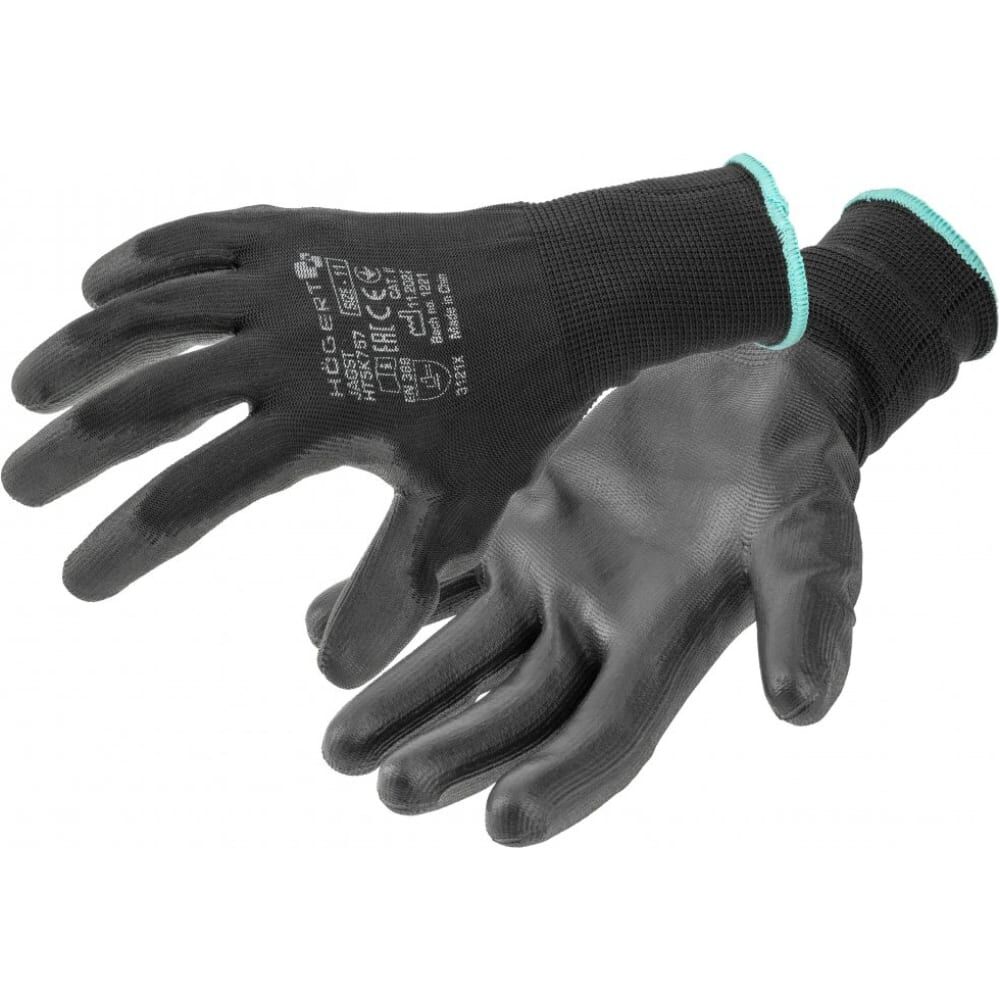Рабочие перчатки HOEGERT TECHNIK с полиуретановым покрытием, 10 размер, 12 пар HT5K757-10