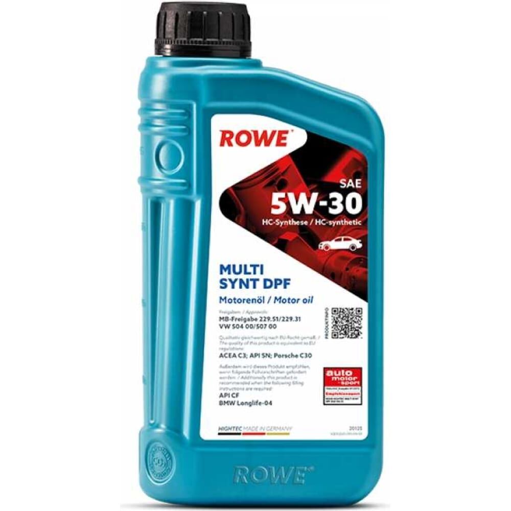 Моторное масло для легкового транспорта ROWE HIGHTEC MULTI SYNT DPF SAE 5W-30 20125-0010-99 Rowe