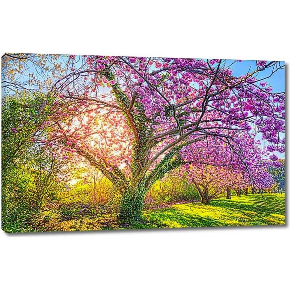 Картина ООО Первое ателье Разноцветное дерево 80x50 см ps95126-4