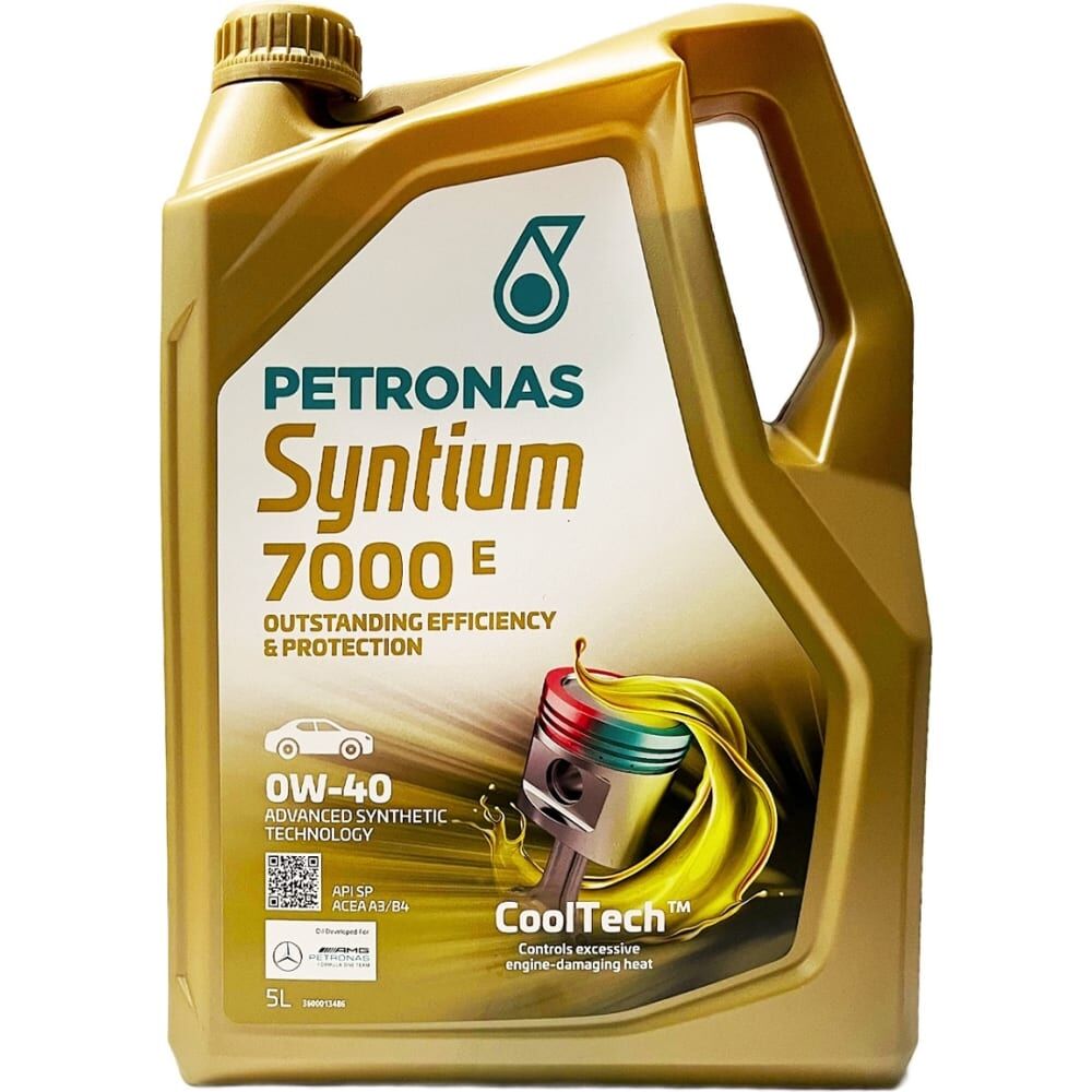 Моторное масло Petronas SYNTIUM 7000E синт. 0W40, 5л/4, API SP, ACEA A3/-B4, MB-Approval 229.5, одобрение MB-AMG, BMW LL