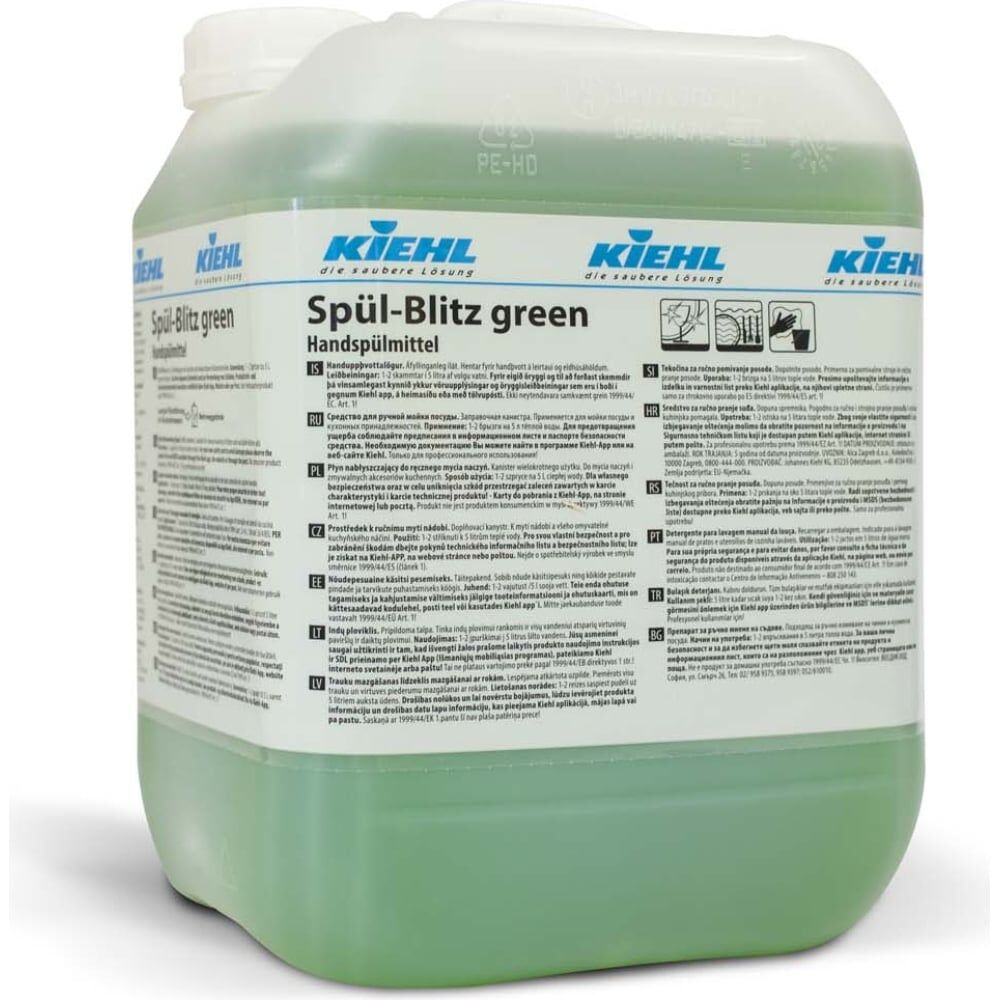 Средство для мытья посуды KIEHL Johannes KG Spül-Blitz green с усилителем блеска, концентрат, 10л j555910