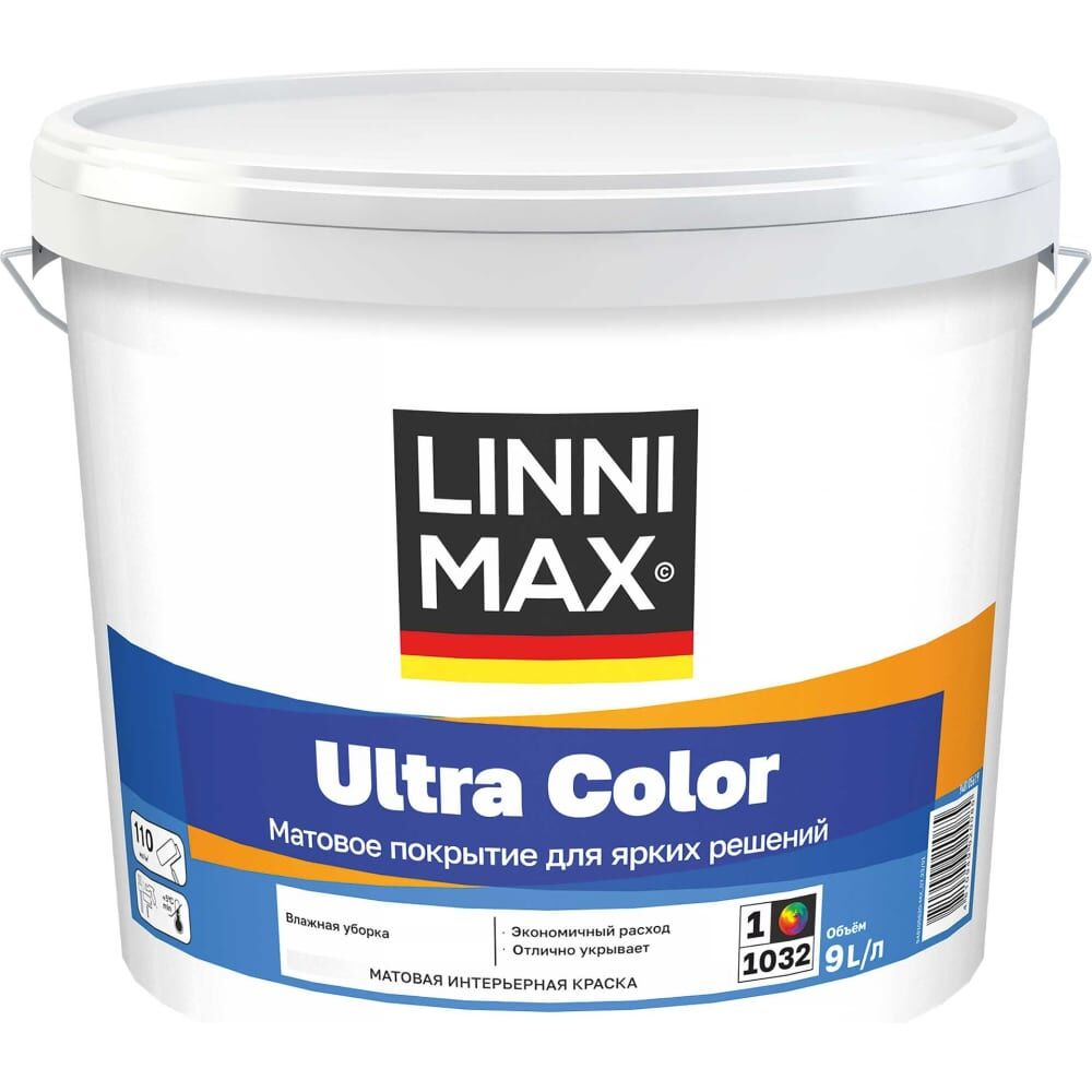 Водно-дисперсионная для внутренних работ краска LINNIMAX Ultra Color База 1, 9 л 948105619