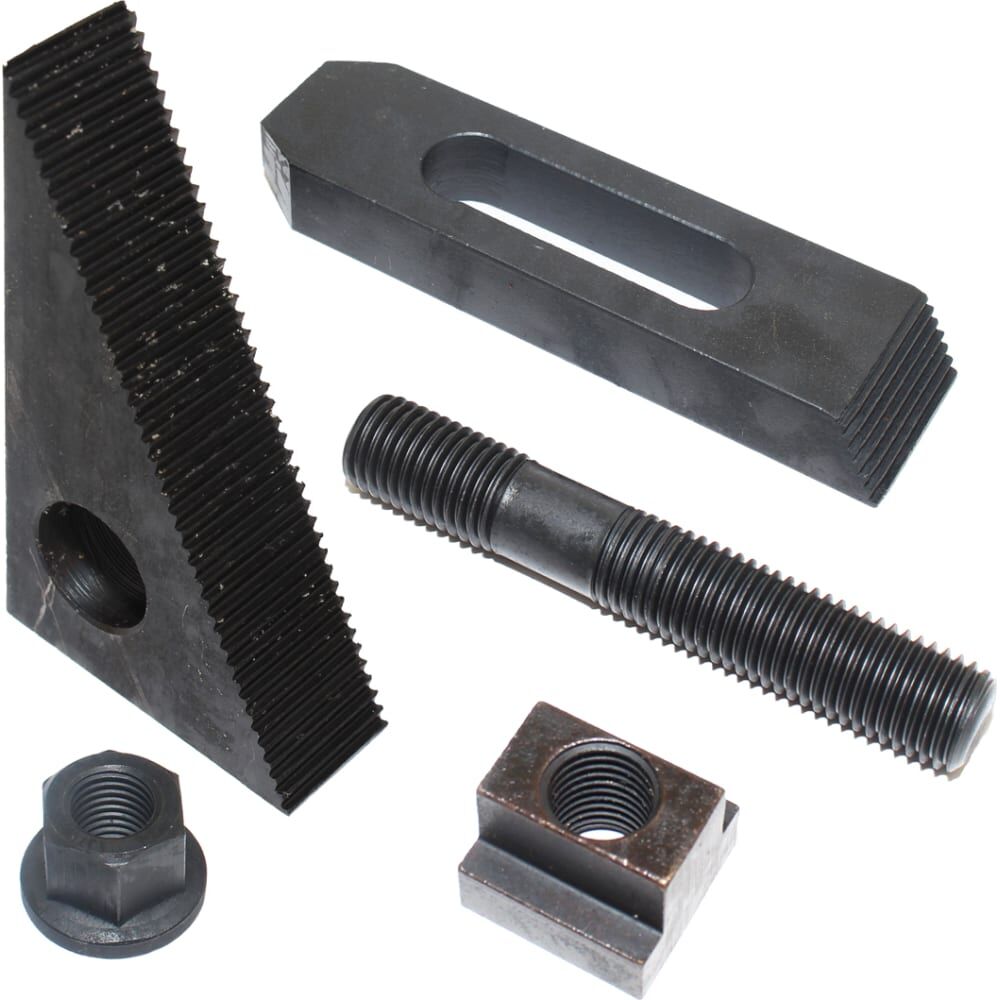 Набор клиновых ступенчатых прижимов (5 предметов, паз 13.7 мм, М12x1.75х150 мм, YT-6013) CNIC 56161