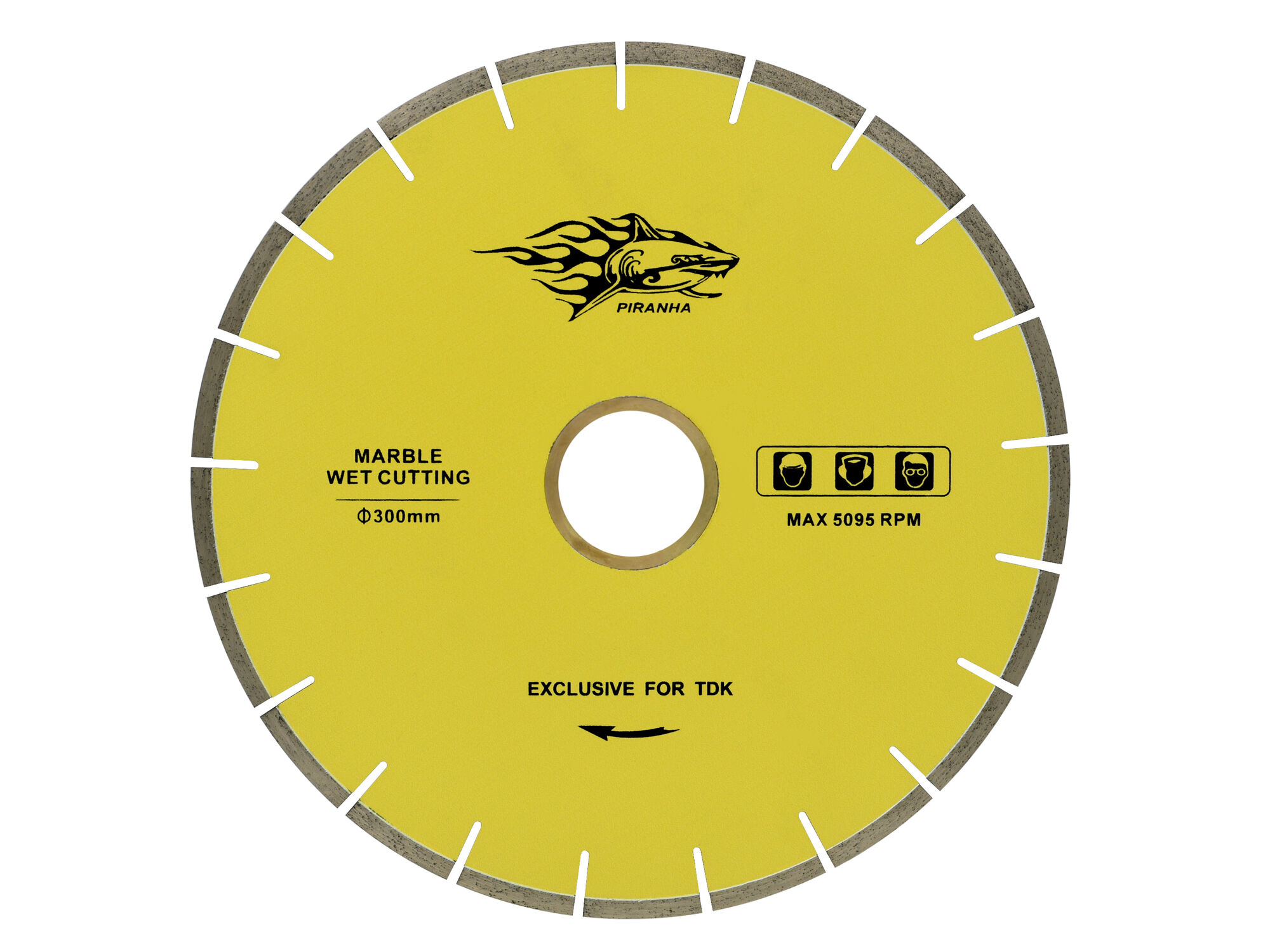 Отрезной диск для мрамора "Пиранья" 300х2,8х8х60/50 (бесшумный)