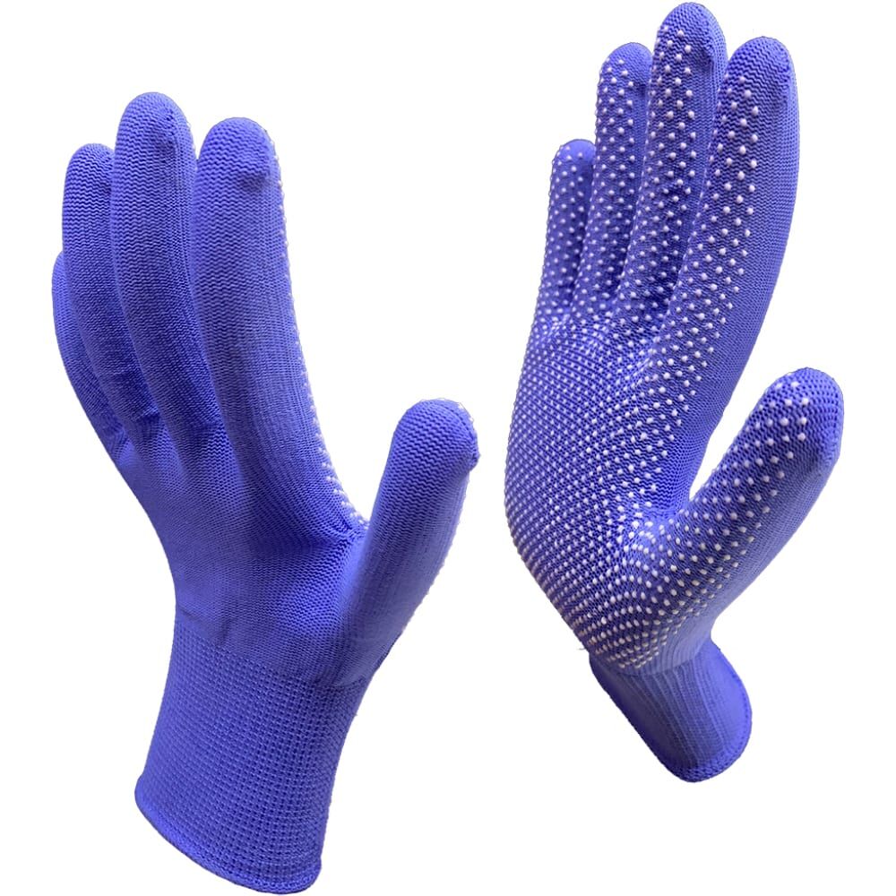 Рабочие нейлоновые перчатки с ПВХ-покрытием Master-Pro МИКРОТАЧ синий, 100 пар, 2513-NPVC-BLUE-L-100 Master-Pro®