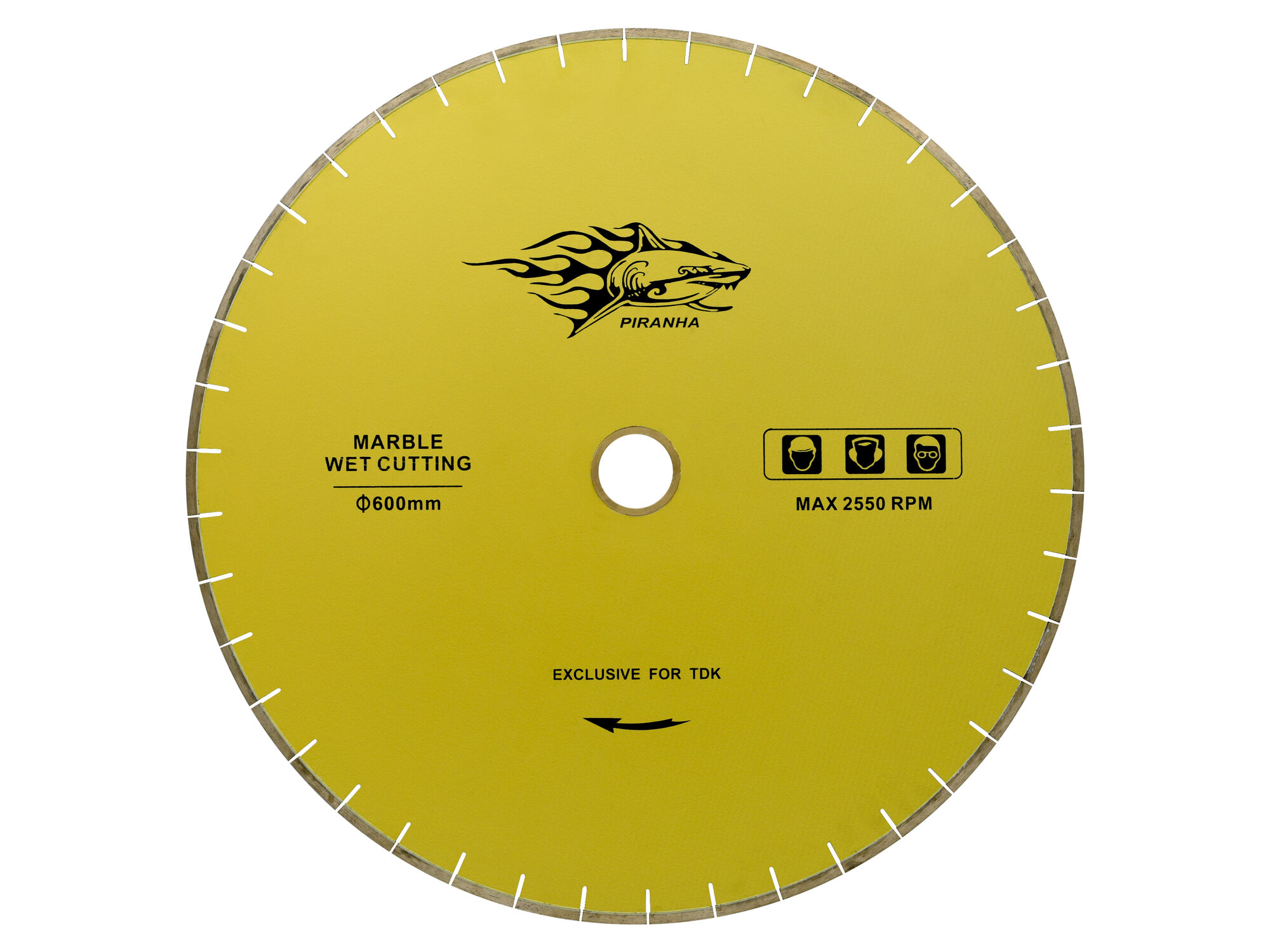 Отрезной диск для мрамора "Пиранья" 600х3,8х8х60/50 (бесшумный)