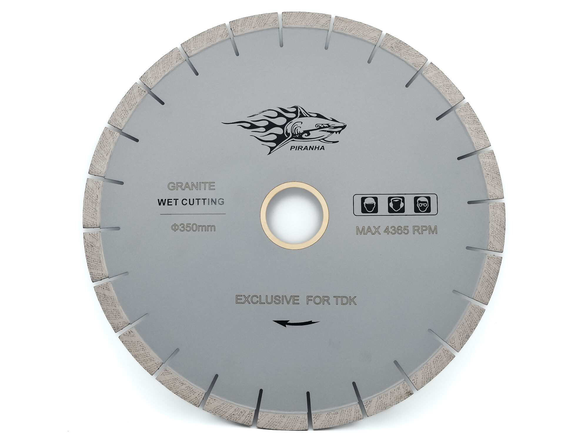 Отрезной диск по граниту Пиранья D 350 mm,60/50mm Х 3,2 мм Х 15 мм (бесшумный)