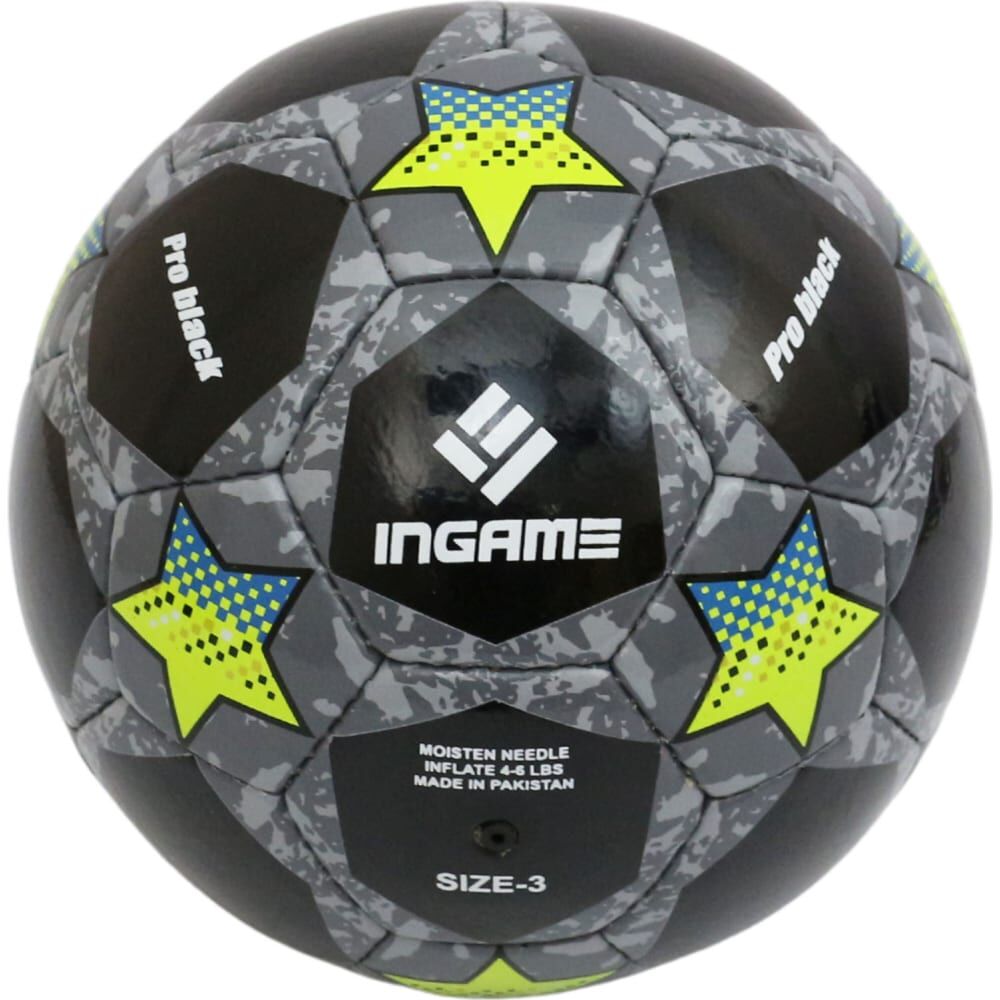 Футбольный мяч INGAME pro black, №3 чёрно-желто-голубой 00000077205