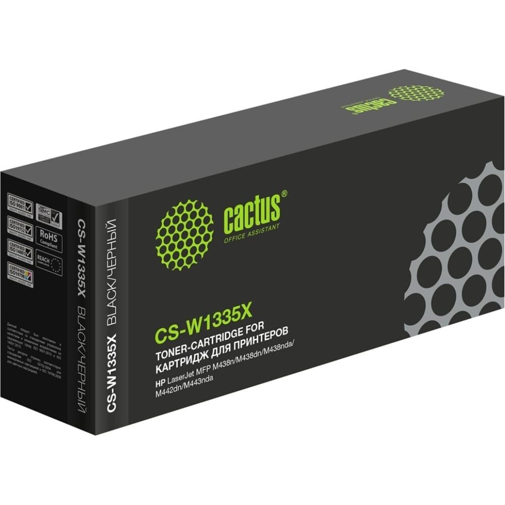 Лазерный картридж Cactus CS-W1335X W1335X черный, 13700 страниц, для HP LJ MFP M438n/M438dn/M438nda/M442 1829341