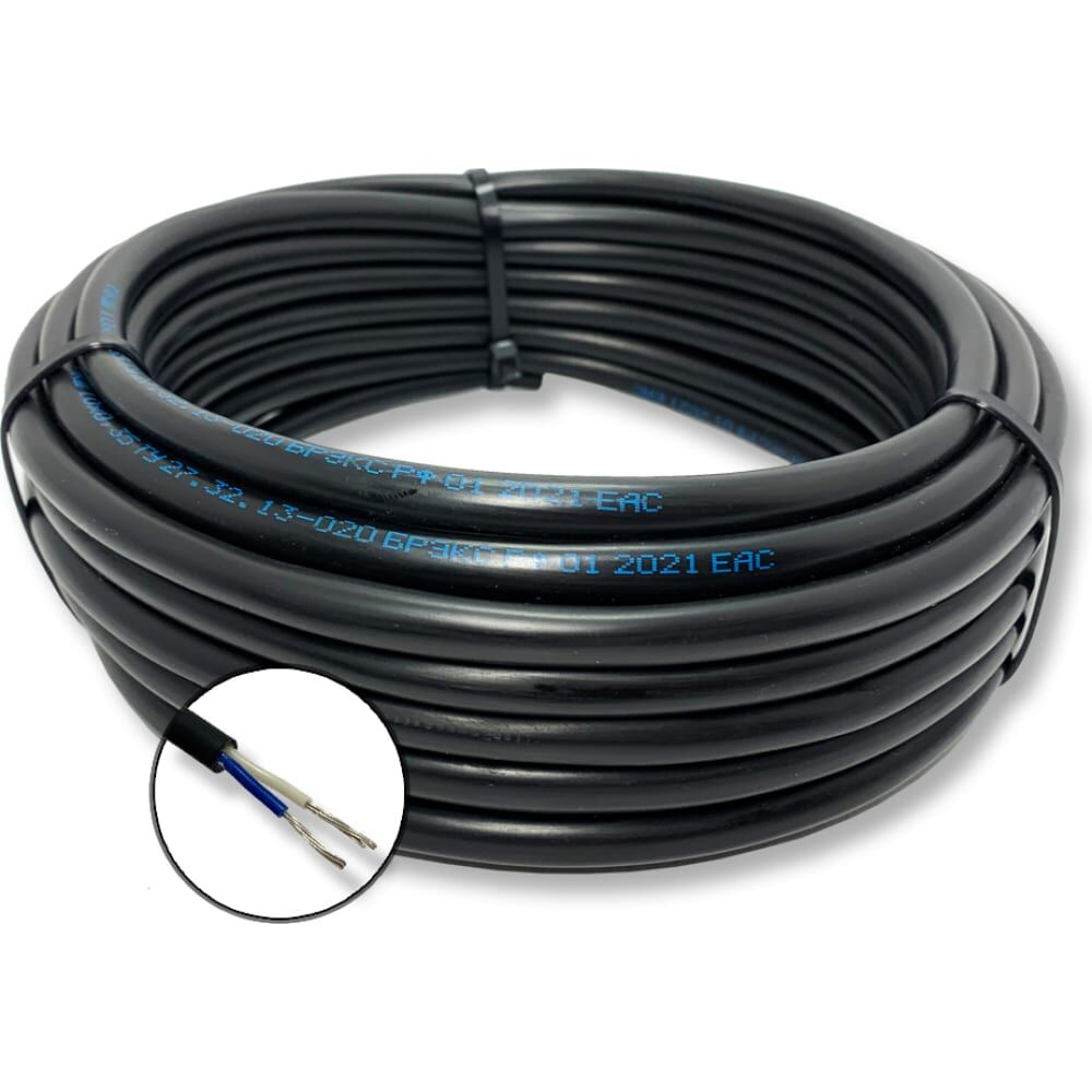 Монтажный кабель ПРОВОДНИК мкшнг(a)-ls 2x0.75 мм2, 100м
