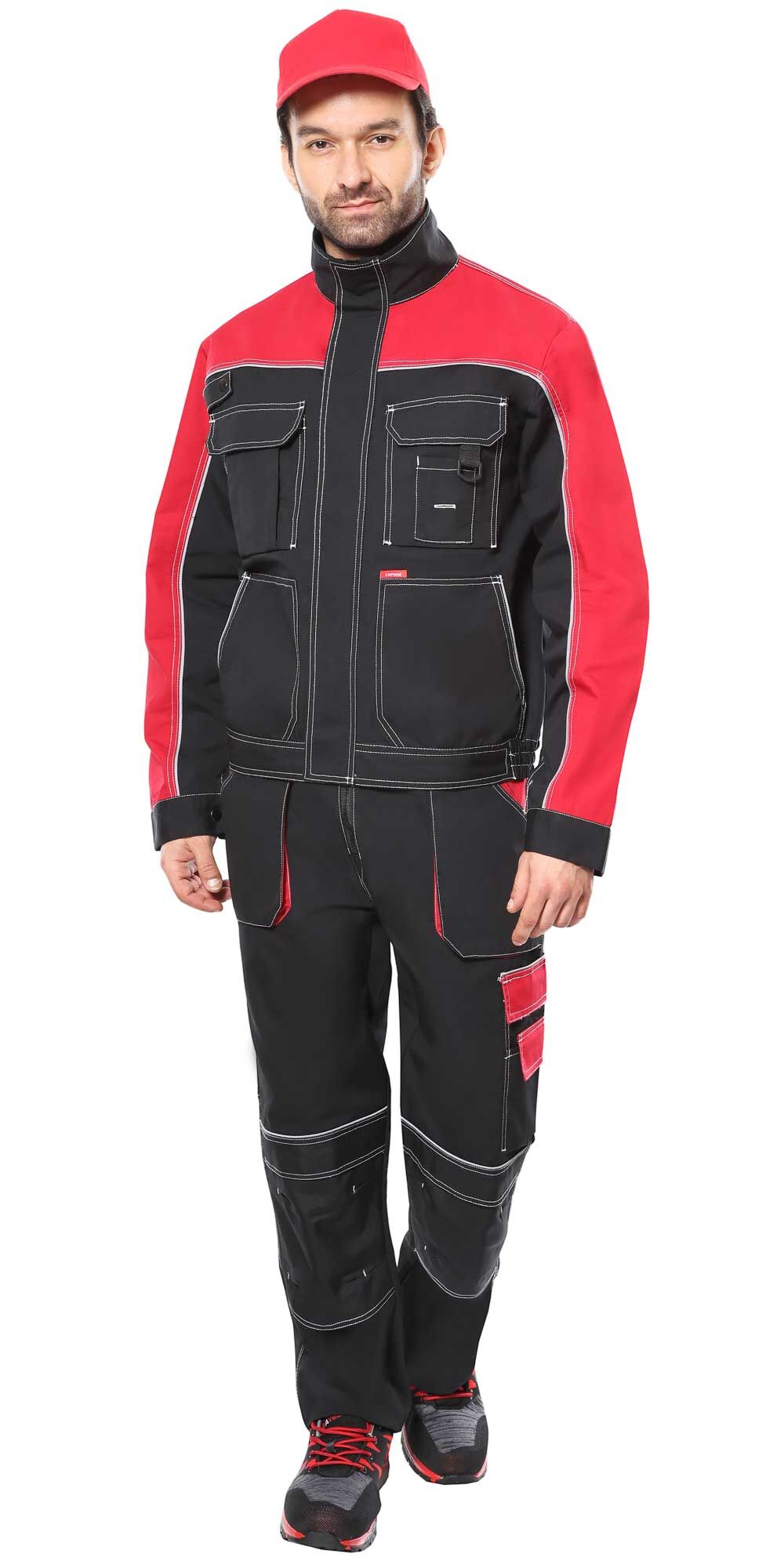 Куртка АГАТ черный с красным пл. 260 г/кв.м. ВО отделка