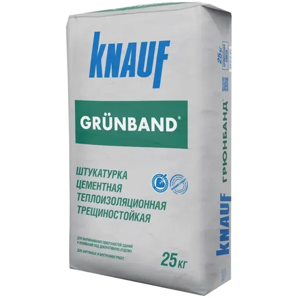 Штукатурка цементная Knauf Грюнбанд теплоизоляционная 25 кг KNAUF Grunband