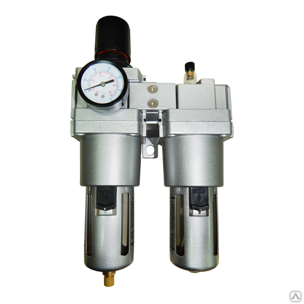 Блок подготовки воздуха Фильтр-регулятор+маслораспылитель в комплекте с манометром и кронштейном G1/4" AC3010-02
