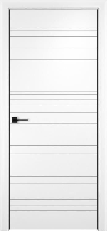 Межкомнатная дверь экошпон, серия Loft Verda, Лайн-1 AL кромка с 2-х сторон