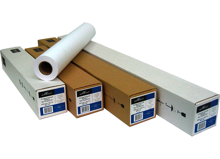 Рулонная инженерная бумага Albeo Engineer Paper 80 г/м2, 0.620x175 м, 76.2 мм, 2 рулона (Z80-620/175/2)