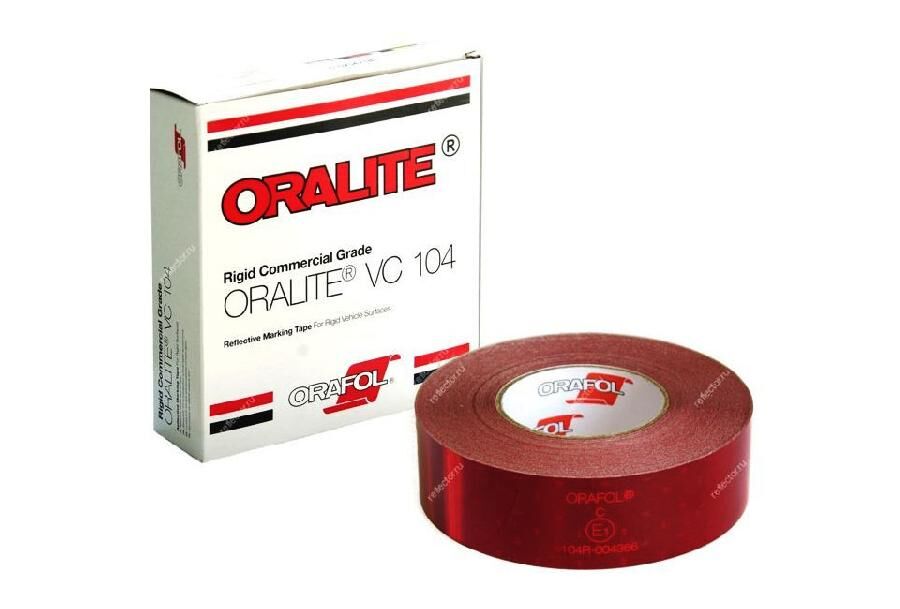 Светоотражающая лента Orafol Oralite (Reflexite) VC104 Rigid Grade Commercial для жесткого борта, красная 0.05x50 м