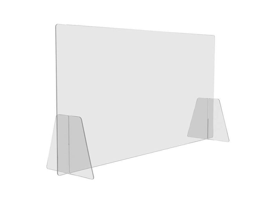 Защитный экран для рабочего места NoName BSL, две опоры, акриловое стекло, 100x75 см, 4 мм
