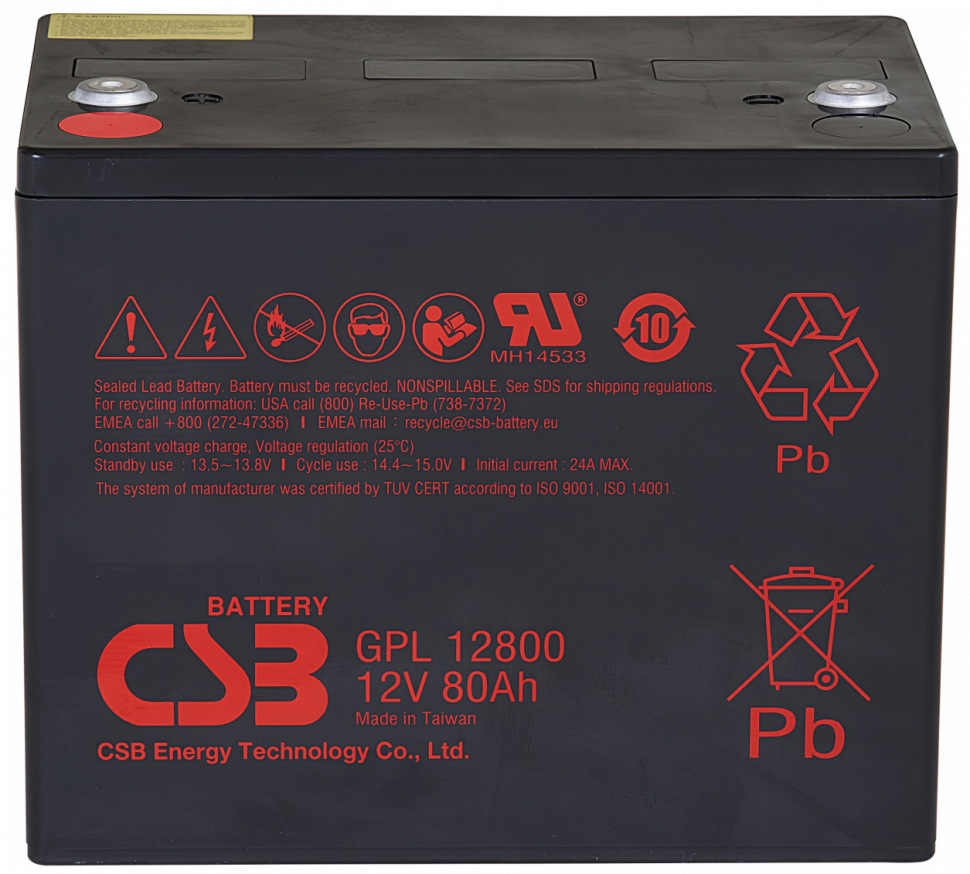 Аккумулятор CSB 12V 80Ah (GPL12800G)