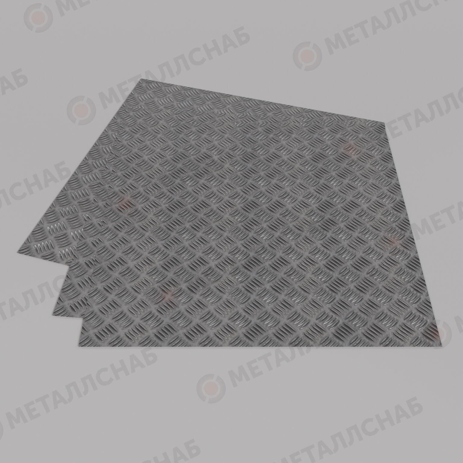 Лист алюминиевый рифленый 3х1200х3000 мм (Квинтет) ТУ 1-801-20-2008