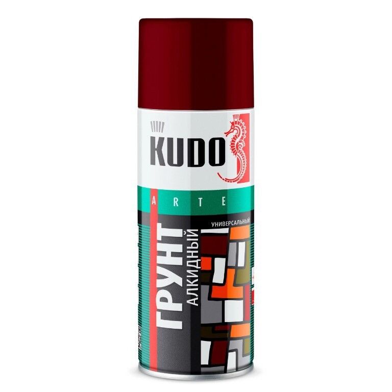 Грунт аэрозольный алкидный KU-2002 красно-коричневый KUDO 520мл