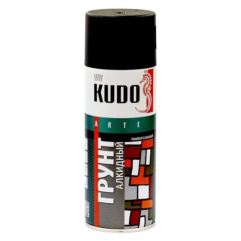 Грунт аэрозольный алкидный KU-2003 черный KUDO 520мл
