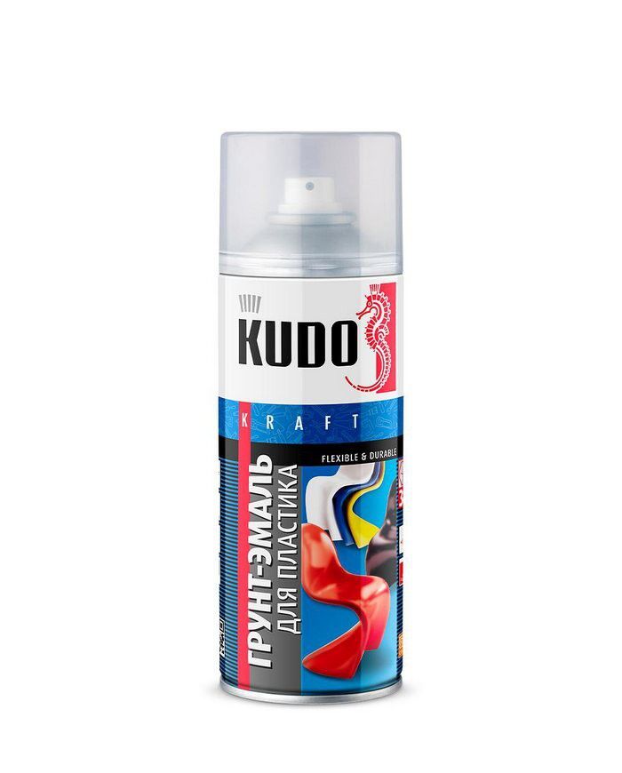 Грунт-эмаль аэрозольная для пластика KU-6003 Белый 520мл Kudo