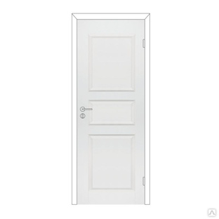 Дверь с притвором "Каспиан" М10х21 945х2050мм с замком, филенчатое крашенное белое Олови 