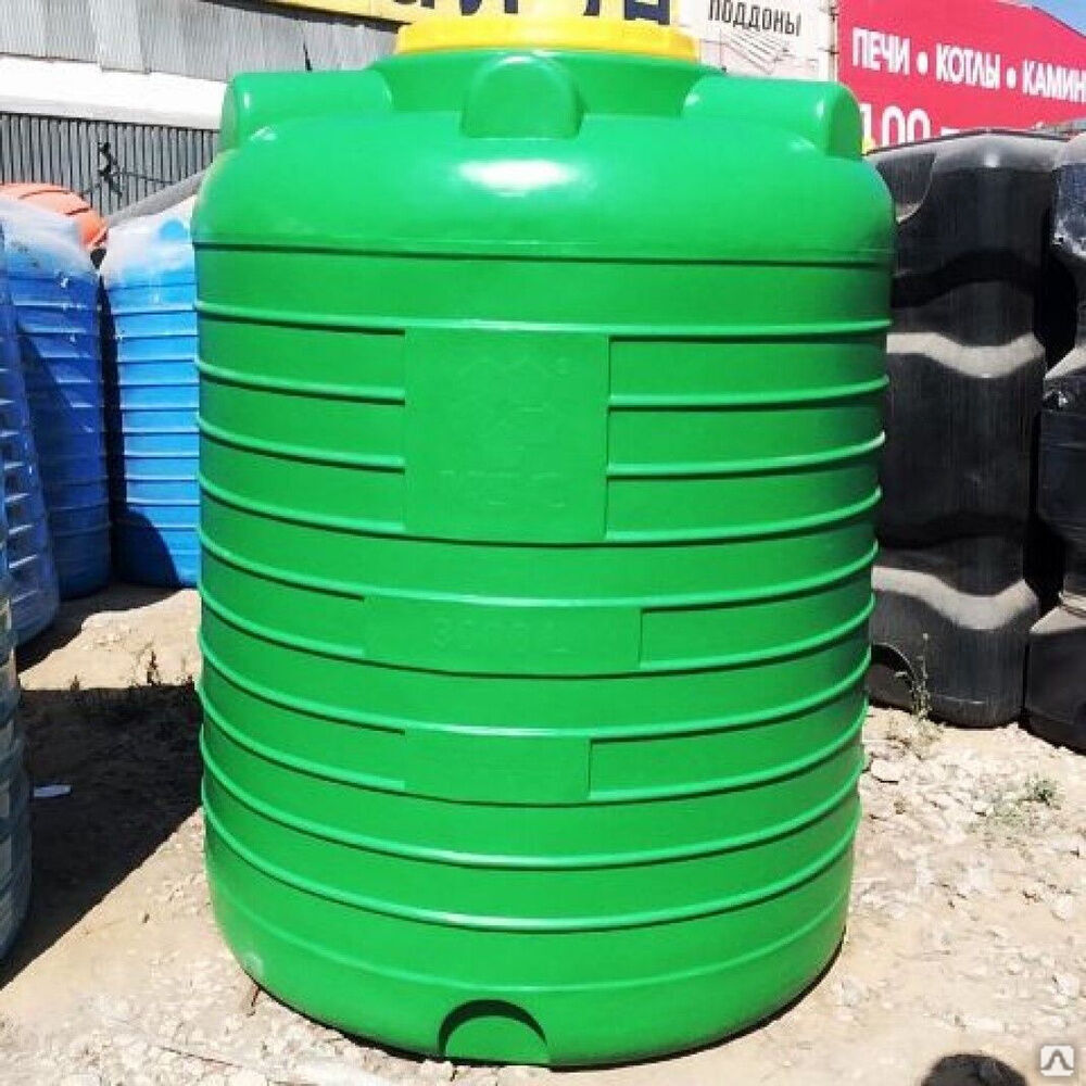 Емкость пластиковая цилиндрическая 1000 литров для воды и топлива 2