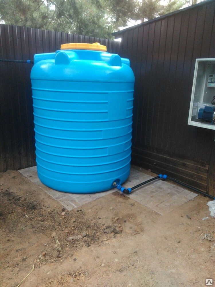 Бак пластиковый цилиндрический 2000 литров для воды и топлива 2