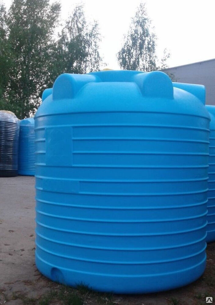 Резервуар пластиковый цилиндрический 3000 литров для воды и топлива