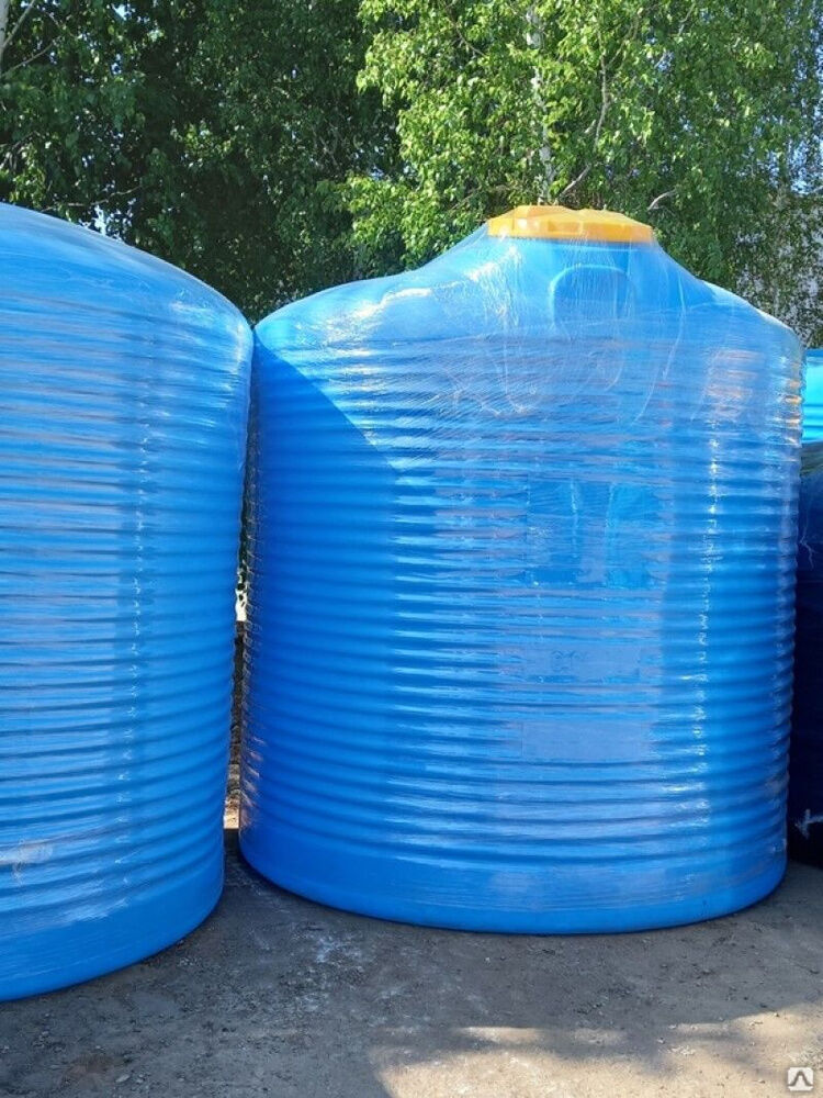 Емкость пластиковая цилиндрическая вертикальная 10000 литров для станций водоснабжения и водоочистки