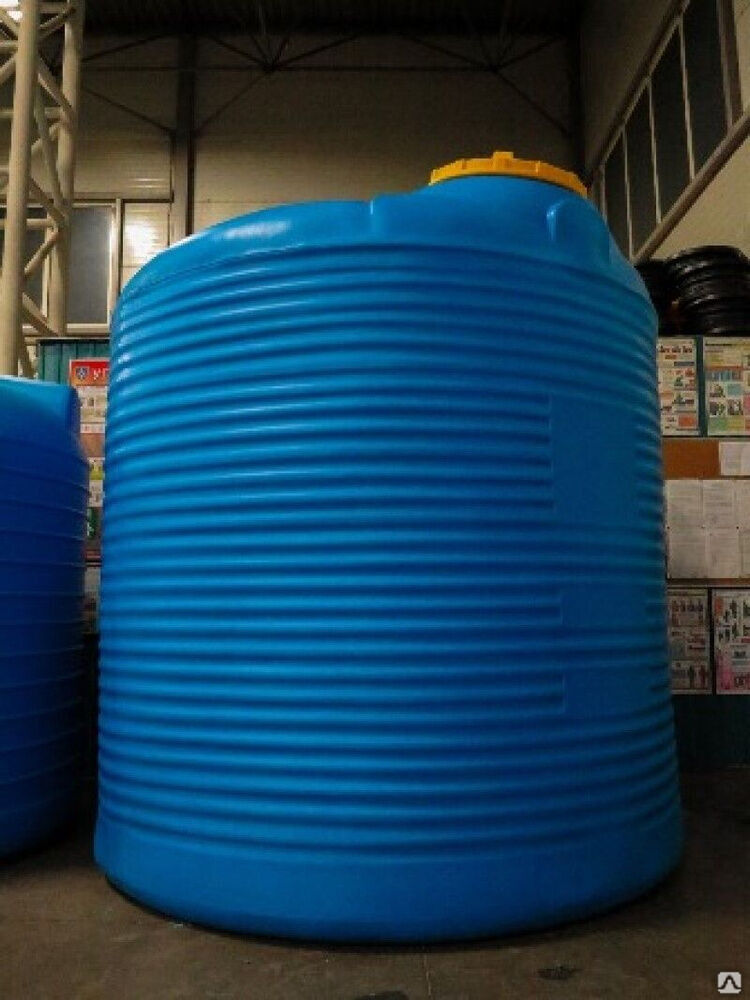 Бак пластиковый вертикальный 10000 литров (10 куб.м) для автополива и водоснабжения, для хранения большого запаса воды