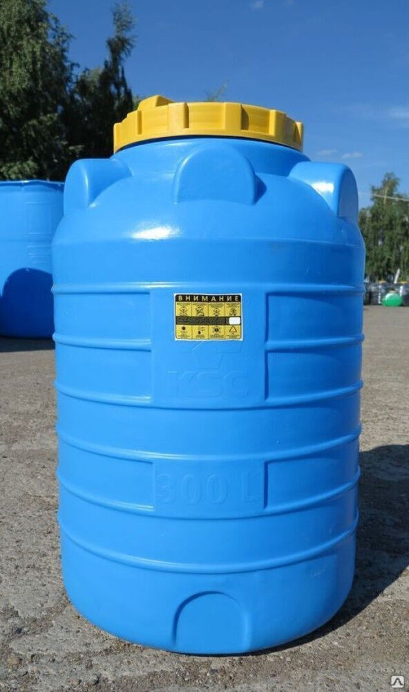 Бак пластиковый цилиндрический 300 литров для воды и топлива 6