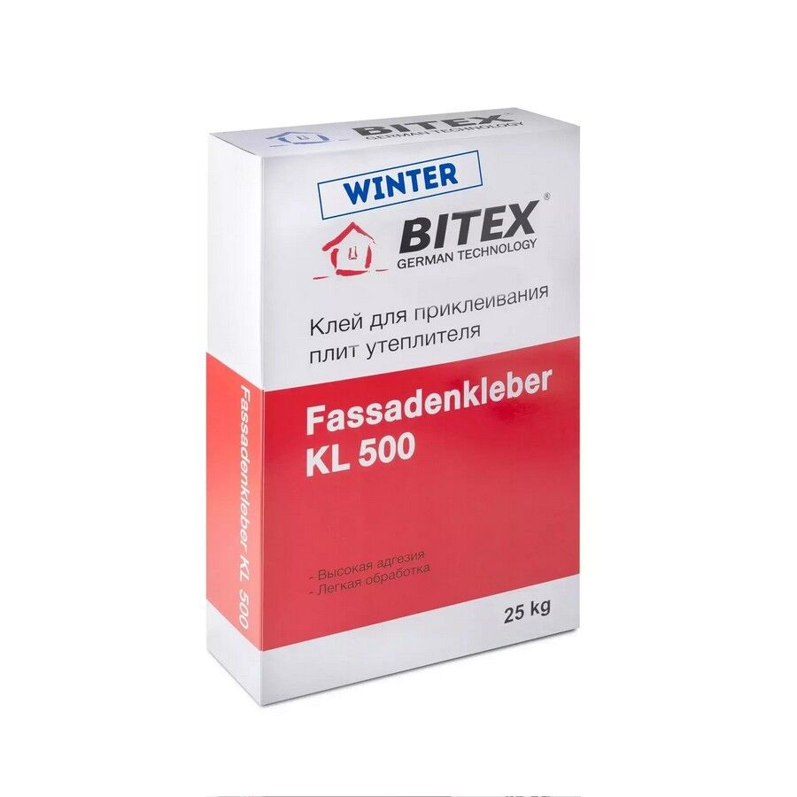 Клей цементный Bitex FassadenKleber KL 500 25кг д/минваты/пенополистирола /1п/48 м