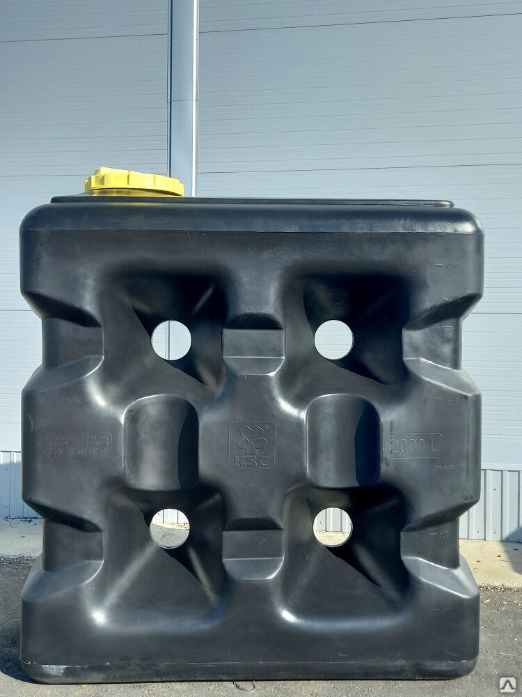 Резервуар пластиковый прямоугольный 2000 л для агрессивных жидкостей, химических сред, технической воды