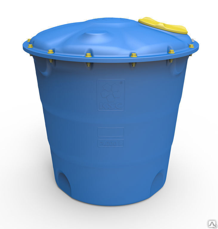 Бак пластиковый с крышкой для водоснабжения емкостью 2 куб.м большого объема