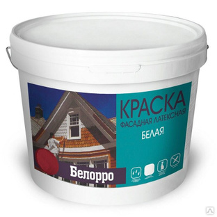 Краска ВД фасадная латексная белая, 14кг Белорро БауПро купить за 1 158 ...