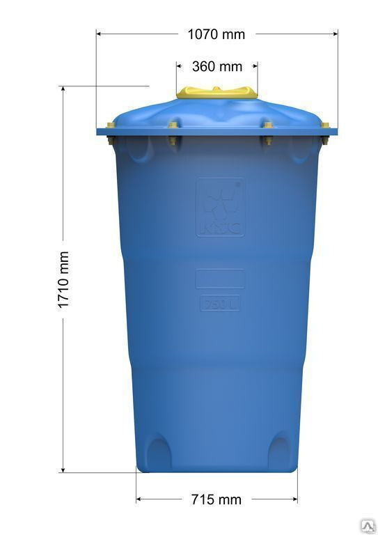 Бак пластиковый с крышкой для водоснабжения 750 л универсальный круглый 4
