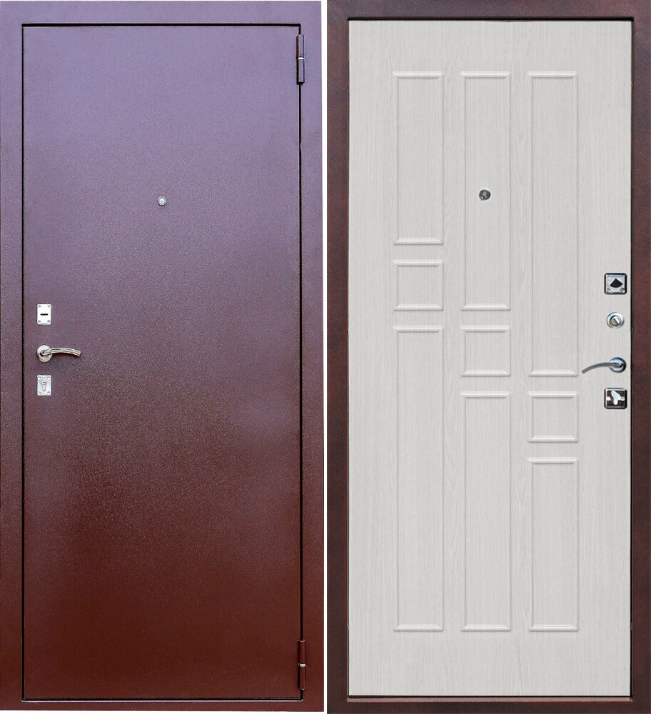 Дверь металлическая ( входная ) Verda Гарда 8мм. (дуб рустикальный, белый ясень)