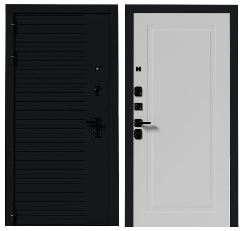Дверь металлическая ( входная ) Verda ВМ 6 (черный кварц/белый софт)